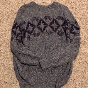 Men’s 90s blue and gray star sweater XL